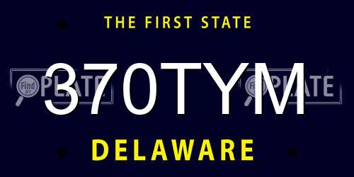 370TYM Delaware License Plate