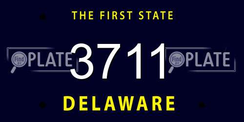 3711 Delaware License Plate
