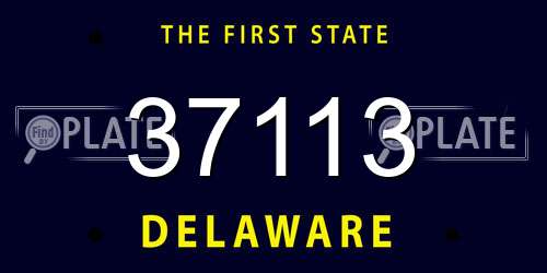 37113 Delaware License Plate