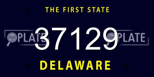 37129 Delaware License Plate