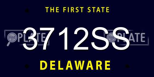 3712SS Delaware License Plate