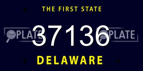 37136 Delaware License Plate