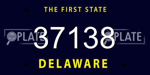 37138 Delaware License Plate