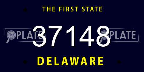 37148 Delaware License Plate
