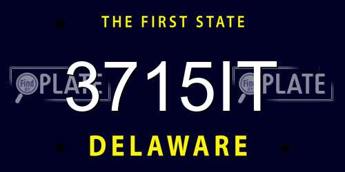 3715IT Delaware License Plate