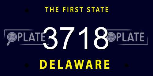 3718 Delaware License Plate