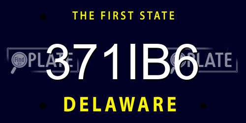 371IB6 Delaware License Plate