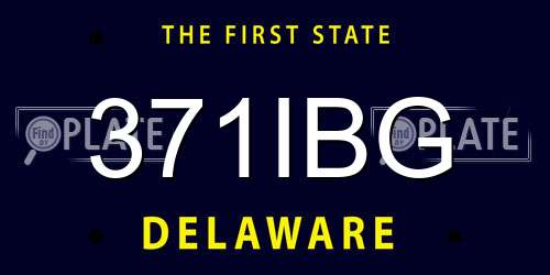 371IBG Delaware License Plate