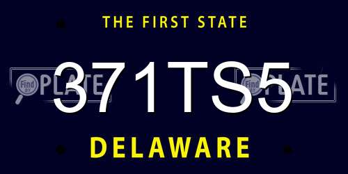 371TS5 Delaware License Plate