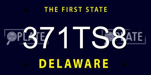 371TS8 Delaware License Plate