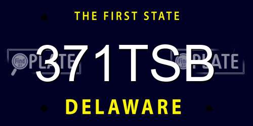 371TSB Delaware License Plate