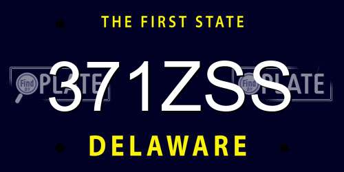 371ZSS Delaware License Plate