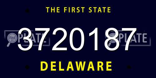 3720187 Delaware License Plate