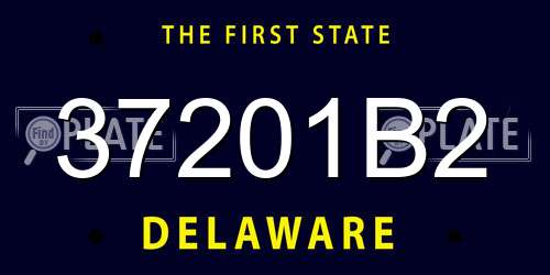 37201B2 Delaware License Plate