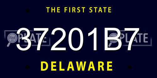 37201B7 Delaware License Plate