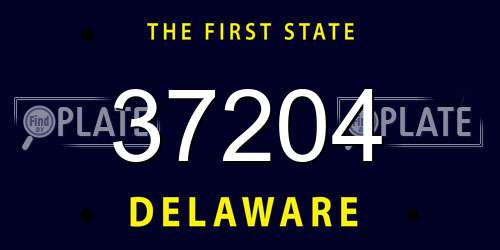 37204 Delaware License Plate