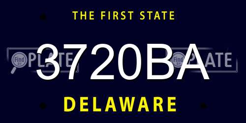 3720BA Delaware License Plate