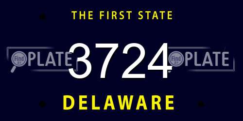 3724 Delaware License Plate