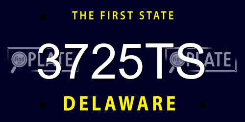 3725TS Delaware License Plate