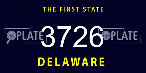 3726 Delaware License Plate