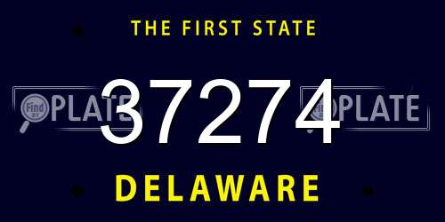 37274 Delaware License Plate