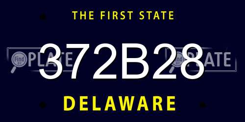 372B28 Delaware License Plate