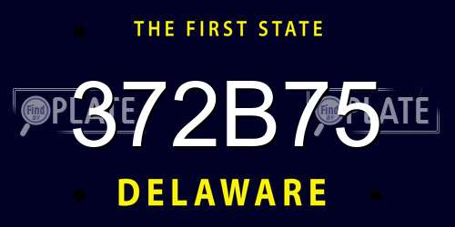 372B75 Delaware License Plate