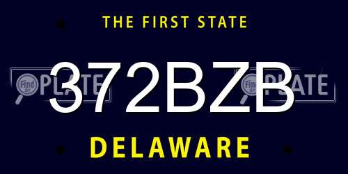 372BZB Delaware License Plate