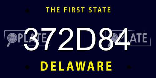 372D84 Delaware License Plate