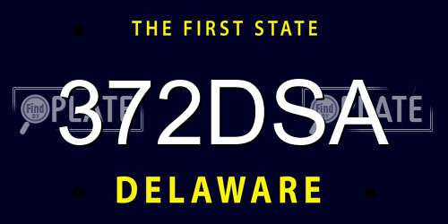 372DSA Delaware License Plate