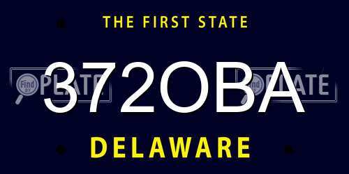 372OBA Delaware License Plate