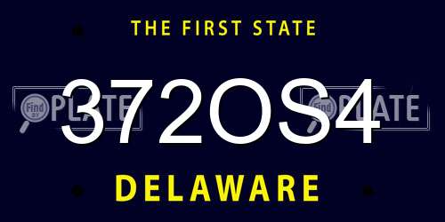 372OS4 Delaware License Plate