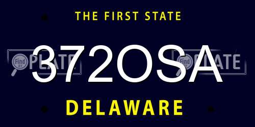 372OSA Delaware License Plate