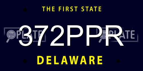 372PPR Delaware License Plate