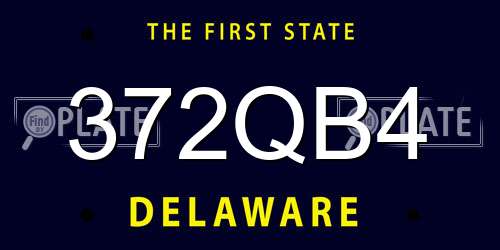 372QB4 Delaware License Plate