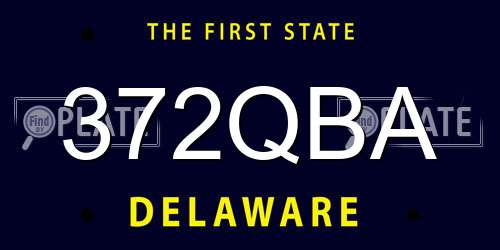 372QBA Delaware License Plate