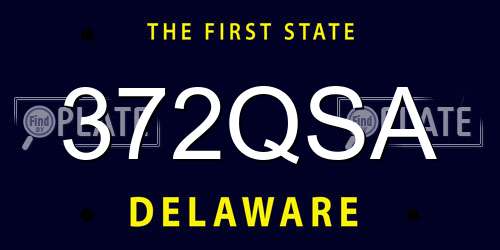 372QSA Delaware License Plate