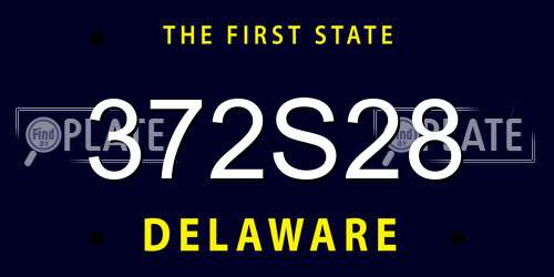 372S28 Delaware License Plate