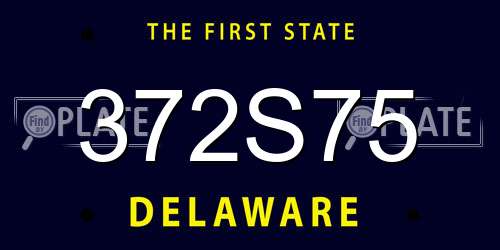 372S75 Delaware License Plate