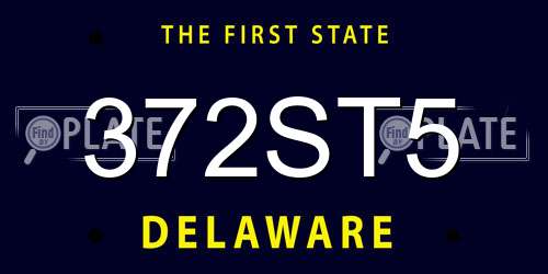 372ST5 Delaware License Plate