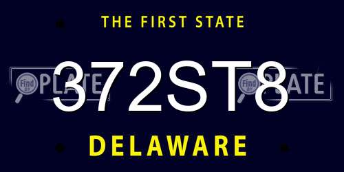 372ST8 Delaware License Plate