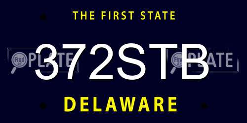 372STB Delaware License Plate