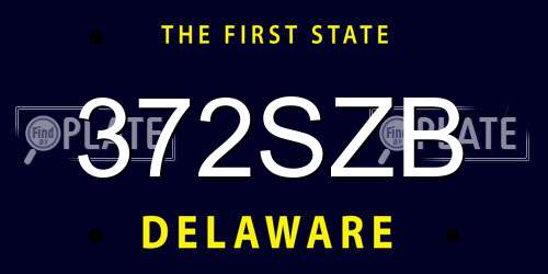 372SZB Delaware License Plate