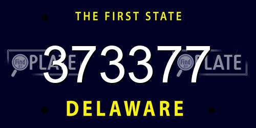 373377 Delaware License Plate