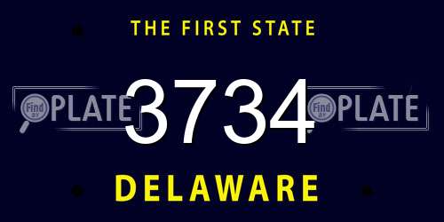 3734 Delaware License Plate