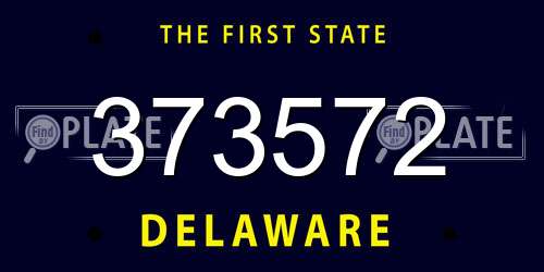 373572 Delaware License Plate