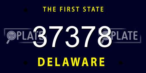 37378 Delaware License Plate