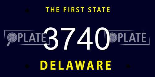 3740 Delaware License Plate