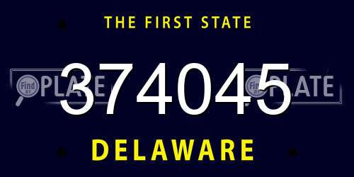 374045 Delaware License Plate