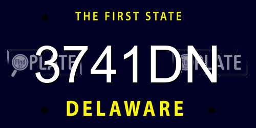 3741DN Delaware License Plate